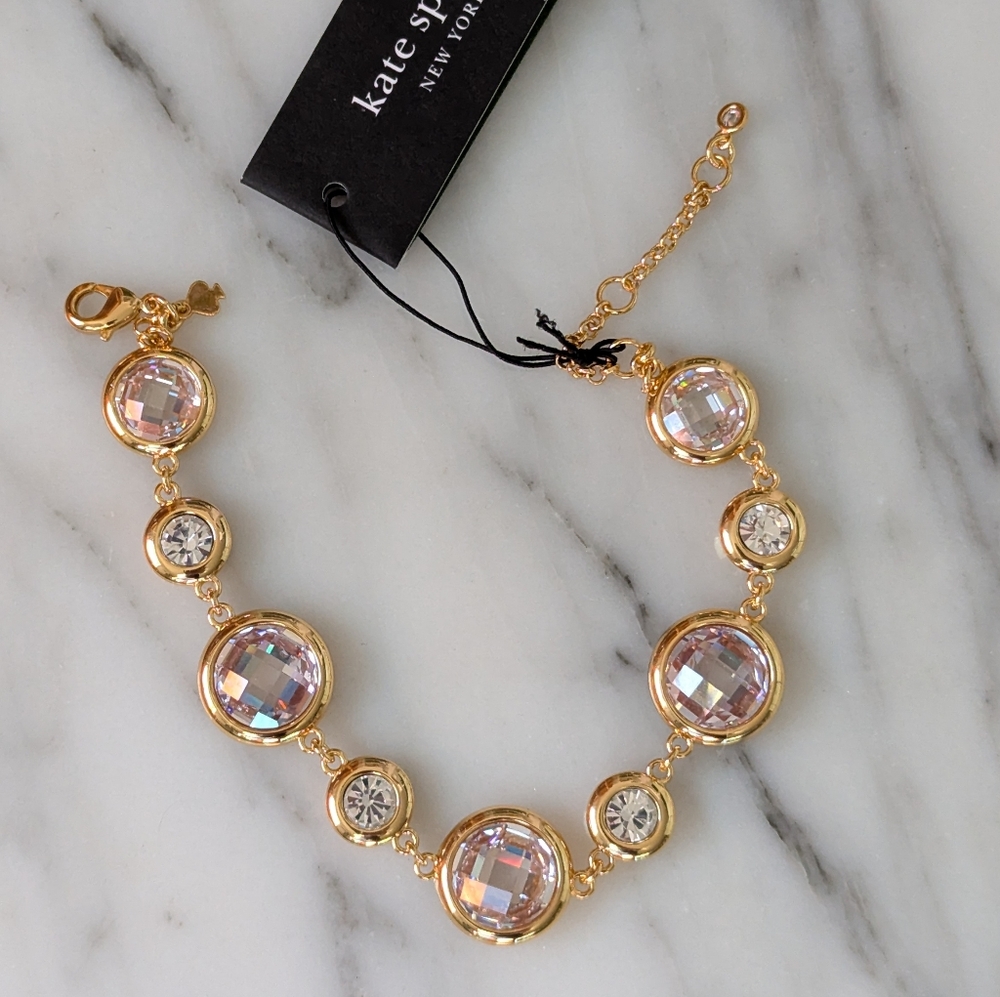 NWT Kate Spade On the Dot Bracelet - Stunning - Clear/Gold